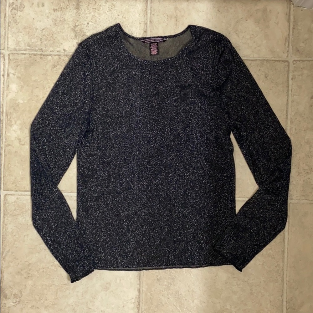3 for $15! Victoria’s Secret Mesh Glittery Top - Picture 1 of 3